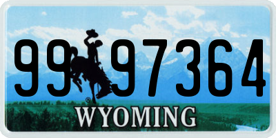 WY license plate 9997364