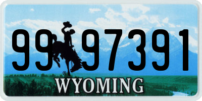 WY license plate 9997391