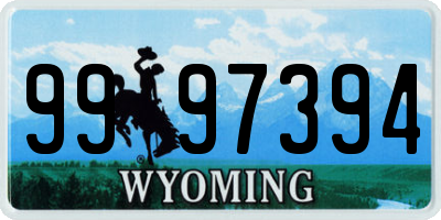 WY license plate 9997394