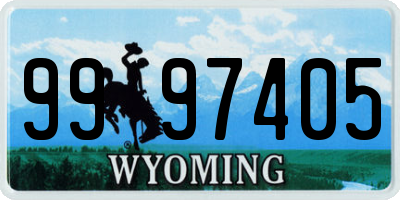 WY license plate 9997405