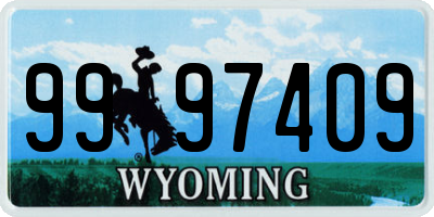 WY license plate 9997409