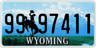 WY license plate 9997411