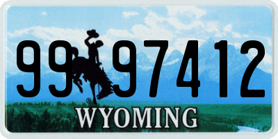 WY license plate 9997412