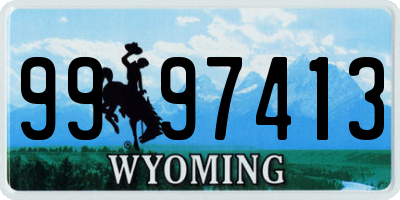 WY license plate 9997413