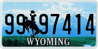 WY license plate 9997414