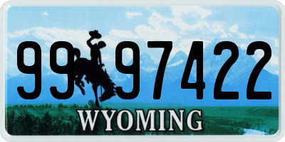 WY license plate 9997422