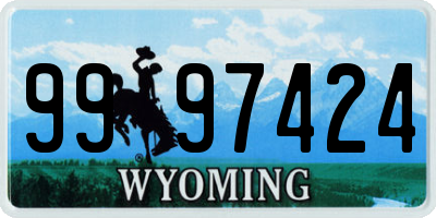 WY license plate 9997424