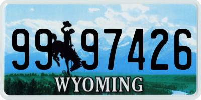 WY license plate 9997426