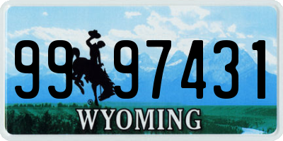 WY license plate 9997431