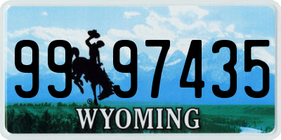 WY license plate 9997435