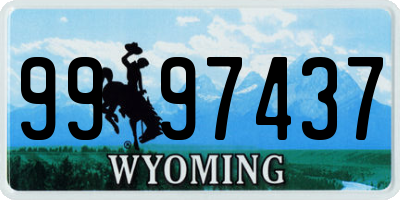 WY license plate 9997437