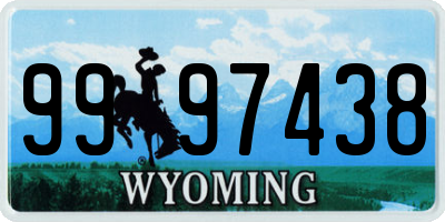 WY license plate 9997438