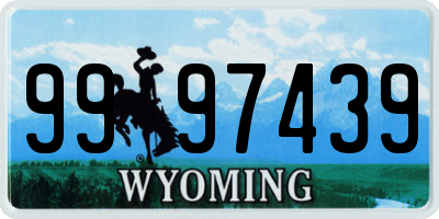 WY license plate 9997439