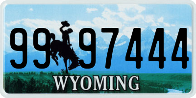 WY license plate 9997444