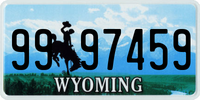 WY license plate 9997459