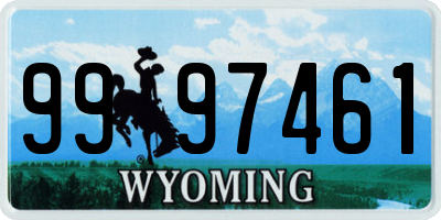 WY license plate 9997461