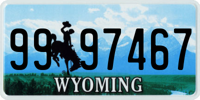 WY license plate 9997467