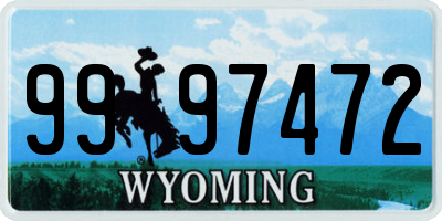 WY license plate 9997472