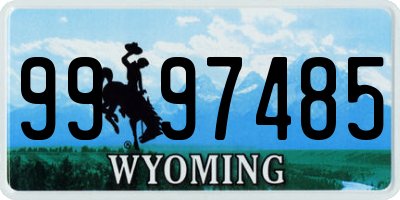 WY license plate 9997485