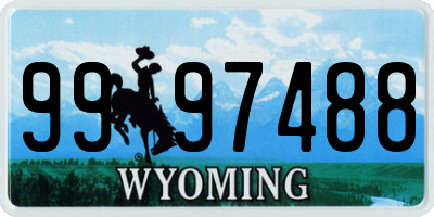 WY license plate 9997488