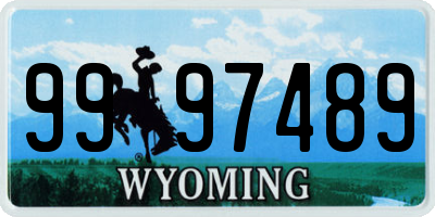 WY license plate 9997489