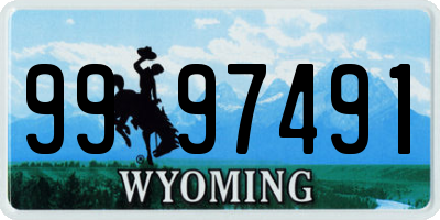 WY license plate 9997491