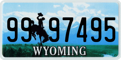 WY license plate 9997495