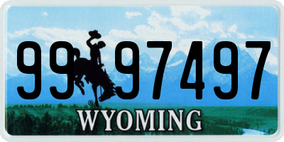 WY license plate 9997497