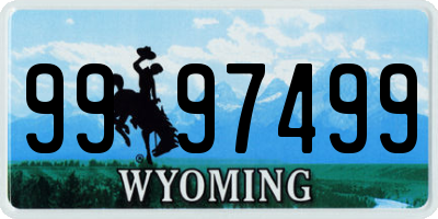 WY license plate 9997499