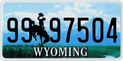WY license plate 9997504