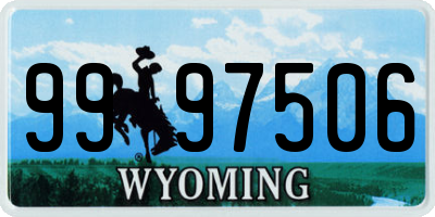 WY license plate 9997506