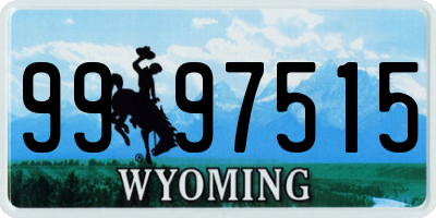 WY license plate 9997515