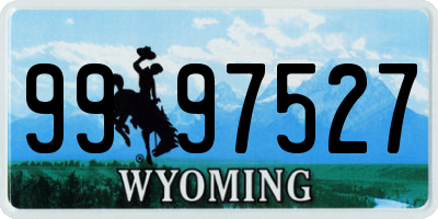 WY license plate 9997527