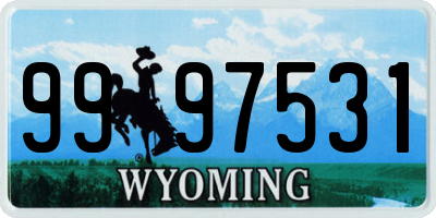 WY license plate 9997531