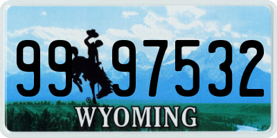 WY license plate 9997532