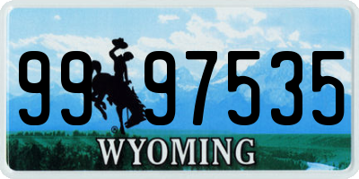 WY license plate 9997535