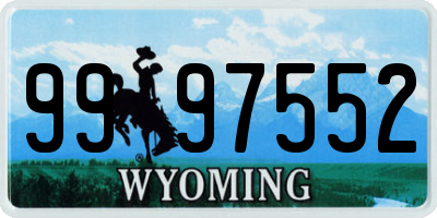 WY license plate 9997552