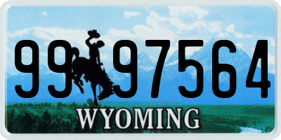 WY license plate 9997564