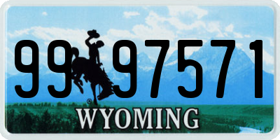 WY license plate 9997571