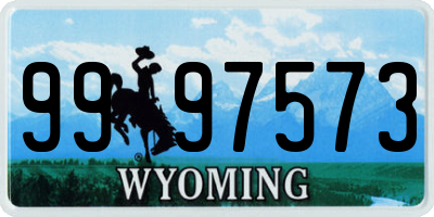 WY license plate 9997573