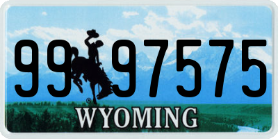 WY license plate 9997575