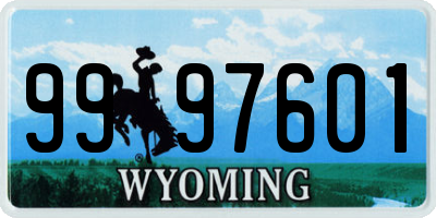 WY license plate 9997601