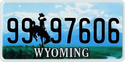 WY license plate 9997606