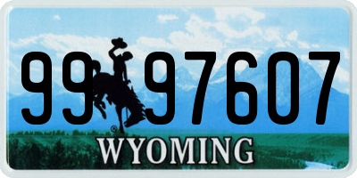 WY license plate 9997607