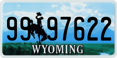 WY license plate 9997622