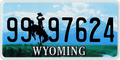 WY license plate 9997624