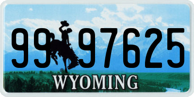 WY license plate 9997625