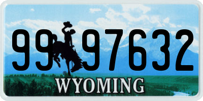 WY license plate 9997632