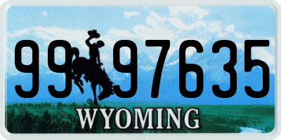 WY license plate 9997635