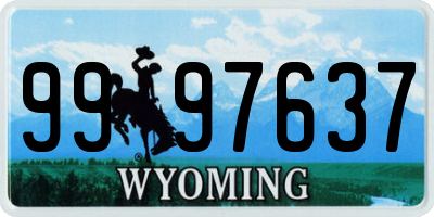 WY license plate 9997637